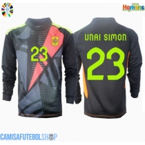 Camisa de time de futebol Espanha Unai Simon #23 Goleiro Replicas 2º Equipamento Europeu 2024 Manga Comprida